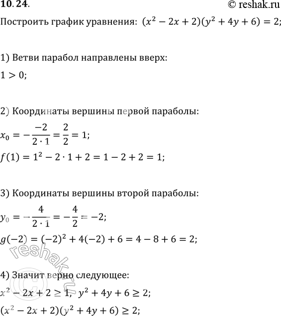 Изображение Упр.10.24 ГДЗ Мерзляк Поляков 9 класс